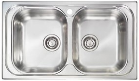 Kitchen Sink Stainless Steel Sanitec Atlantic Inset 86x50 cm Σατινέ