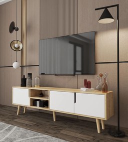 Έπιπλο Τηλεόρασης Sapphire Δρυς / Λευκό FLECOR 180x53x30