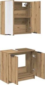 vidaXL Σετ Ντουλαπιών Μπάνιου 2 τεμ. Artisan Oak Επεξεργασμένο Ξύλο