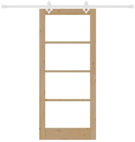 vidaXL Συρόμενη Πόρτα Καφέ 86 x 198.5 cm Ξύλο και μέταλλο
