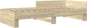 vidaXL Πλαίσιο Κρεβ. Χωρ. Στρώμα Sonoma Δρυς 90x200 εκ. Επεξ. Ξύλο