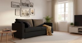 Καναπές Smart  Διθέσιος-120φ 90β εκ.-Μαύρο