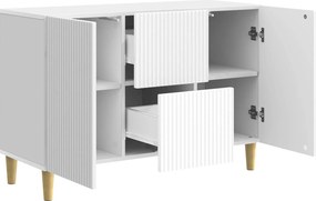 vidaXL Πλαϊνό γραφείο Γυαλιστερό Λευκό 89 x 34,5 x 60 εκ.