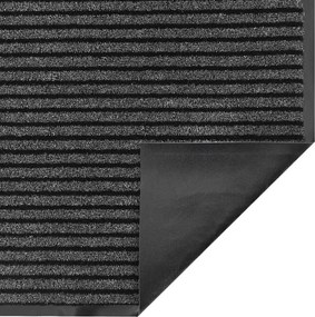 vidaXL Στρώμα πόρτας Ριγέ μαύρο και γκρι 90x150 cm