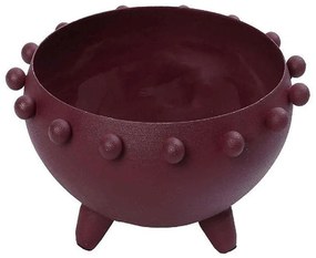 Διακοσμητικό Μπωλ Με Πόδι AKA249 14cm Bordeaux Espiel Metal