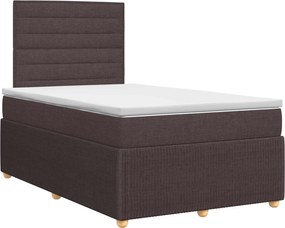 vidaXL Κρεβάτι box spring με στρώμα Σκούρο Καφέ 120 x 200 cm Ύφασμα