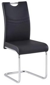 Καρέκλα Croft ΕΜ914,4 43x58x97cm Chrome-Black Σετ 4τμχ Metal, Technoderma