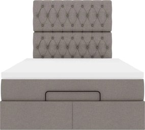 vidaXL Οθωμανικό κρεβάτι με στρώμα Taupe 120x190 cm Ύφασμα