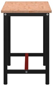 vidaXL Πάγκος Εργασίας 150x55x81,5εκ. από Μασίφ Ξύλο Οξιάς και Μέταλλο