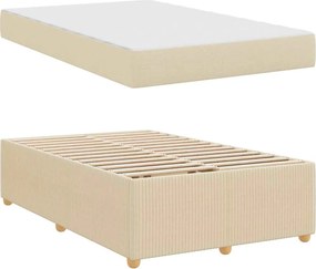 vidaXL Σκελετός Κρεβατιού με στρώμα Κρεμ 120 x 190 cm ύφασμα