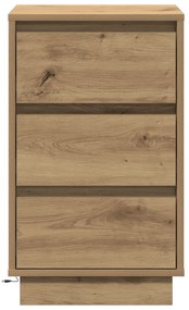 vidaXL κομοδίνο  με LED Ξύλο Artisan Oak 39x34.5x65 εκ. Επεξεργασμένο Ξύλο
