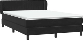 vidaXL Κρεβάτι Boxspring με Στρώμα Μαύρο 160x210 εκ. Βελούδινο