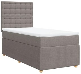 Κρεβάτι Boxspring με Στρώμα Taupe 80x200 εκ. Υφασμάτινο - Μπεζ-Γκρι