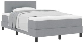 vidaXL Κρεβάτι box spring με στρώμα Ανοιχτό γκρι 120 x 190 cm ύφασμα