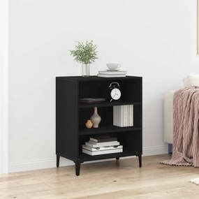 vidaXL Πλαϊνό γραφείο Μαύρη Οξυά 57 x 35 x 70 εκ Επεξεργασμένο ξύλο