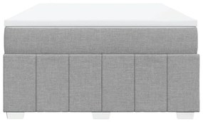 vidaXL Κρεβάτι Boxspring με Στρώμα Ανοιχτό Γκρι 140x190 εκ. Υφασμάτινο