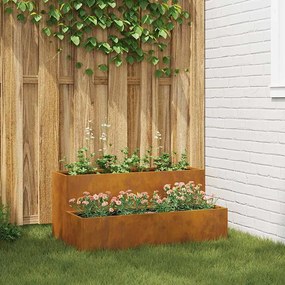 vidaXL Γλάστρα Κήπου Σκ rusty 100 x 60 x 45 εκ