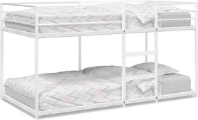 vidaXL Κουκέτα χωρίς στρώμα Λευκό 90x190 cm Ατσάλι