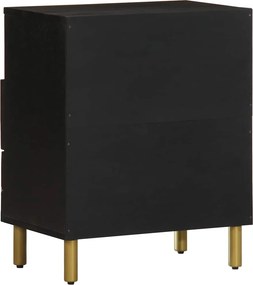 vidaXL Κομοδίνο Μαύρο 50x33x62 εκ. από Επεξεργασμένο Ξύλο