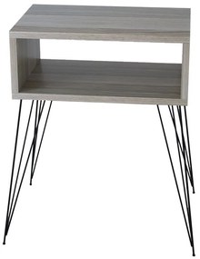 Κομοδίνο Naida γκρι-μπεζ-μαύρο 45x30x59εκ Υλικό: CLIPBOARD WITH MELAMINE 18 mm 120-000141