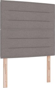 vidaXL LED Κρεβάτι με βάθρο με στρώμα Taupe 90 x 200 cm ύφασμα