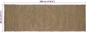 vidaXL Χαλιά χώρου Γκρι 80 x 300 cm Γιούτα