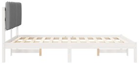 vidaXL Σκελετός Κρεβατιού με Επενδεδυμένο Κεφαλάρι Ανοιχτό γκρι