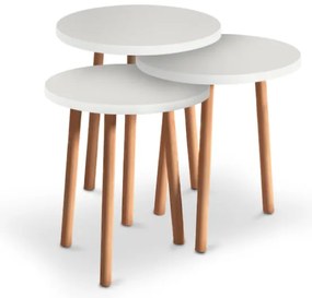 Βοηθητικά τραπεζάκια Roma Megapap χρώμα λευκό