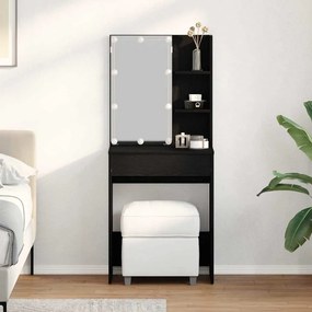 vidaXL Τραπέζι περιποίησης με συρτάρι Μαύρη δρυς 60 x 40 x 140 cm