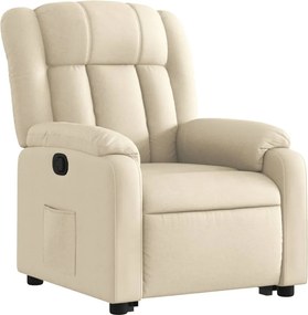 vidaXL Πολυθρόνα Ανακλινόμενη με Ανύψωση Κρεμ Υφασμάτινη