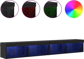 vidaXL Σετ επίπλου τηλεόρασης 2 pcs Μαύρη Οξυά Επεξεργασμένο Ξύλο