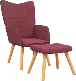 vidaXL Πολυθρόνα Relax Μπορντό Υφασμάτινη με Σκαμπό