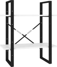 vidaXL Βιβλιοθήκη με 2 Ράφια Λευκή 60 x 30 x 70 εκ. από Επεξ. Ξύλο