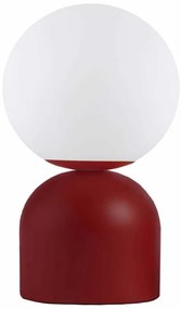Φωτιστικό επιτραπέζιο Albus Megapap E14 μεταλλικό - γυάλινο χρώμα μπορντώ - λευκό Ø13x28εκ.
