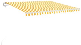 VidaXL Ηλεκτρική Αυλή 4,5 x 3,5 m Κίτρινο και λευκό ριγέ