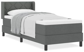 vidaXL Κρεβάτι box spring με στρώμα με στρώμα Σκούρο γκρι 80 x 200 cm