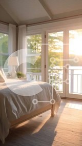 Intra Συλλεκτικό Ξύλινο Παζλ Plywood 4mm - Άνετο υπνοδωμάτιο με θέα στη λίμνη ή στο ποτάμι Σε Ξύλινο Κουτί - Διαστάσεις Puzzle: 10x10 cm – 25 κομμάτια