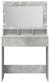vidaXL Τουαλέτα με LED Φώτα σε Γκρι Σκυρόδεμα 79x41x135 εκ