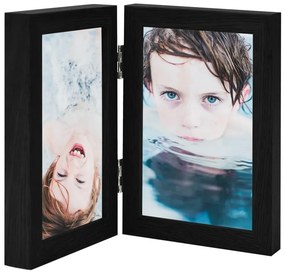 VidaXL Διπλή Κορνίζα Κολάζ Μαύρη 2 x (21 x 29,7 εκ.)