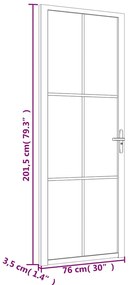 vidaXL Εσωτερική Πόρτα 76x201,5 εκ. Μαύρη ESG Γυαλί και Αλουμίνιο
