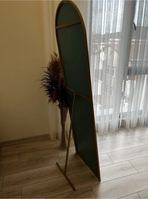 Οβάλ καθρέφτης δαπέδου με μεταλλικό πλαίσιο και πραγματικό γυαλί - Λευκό