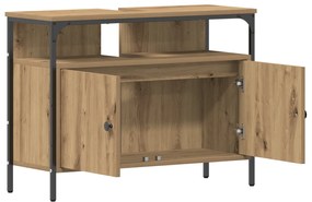 vidaXL Ντουλάπα μπάνιου σε χρώμα καρυδιά 80x30x60 εκ. από τεχνητό ξύλο