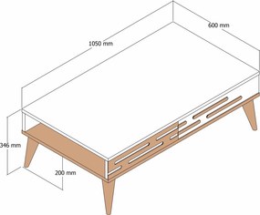 Coffee Table Valensiya - Walnut, Cream Walnut
Cream