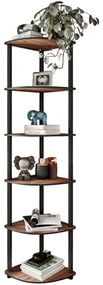 Ραφιέρα Δαπέδου Γωνιακή 282PTR1108 34x34x173cm Walnut