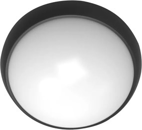 Πλαφονιέρα Led στρόγγυλη πλαστική γραφίτης 9W θερμό λευκό φως 4000k στεγανό IP65 εξωτερικού χώρου