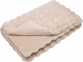 vidaXL Ψεύτικη κουβέρτα από κουνέλι Μπεζ 220 x 240 cm Πολυεστέρας