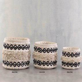 Καλάθι Vega 30X30 Natural-Black Ρυθμός Cotton-Polyester