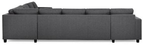 Γωνιακός Καναπές Scandinavian Choice C160, Μαύρο, Γκρι, 345x285x86cm, Πόδια: Πλαστική ύλη | Epipla1.gr