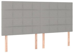 vidaXL Κεφαλάρι Ανοιχτό Γκρι 180x5x118/128 εκ. Ύφασμα