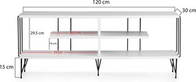 Έπιπλο Τηλεόρασης - Eze - Χρώμα Λευκό - 120x30x44,5εκ